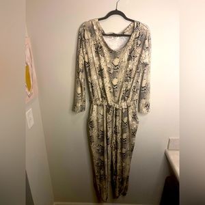 Cherish Leopard Jumpsuit, Size Large